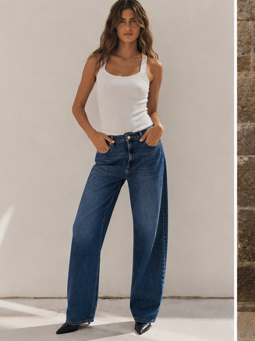 NWT Zara Women's Blue Slim Balloon / Palazzo Jeans